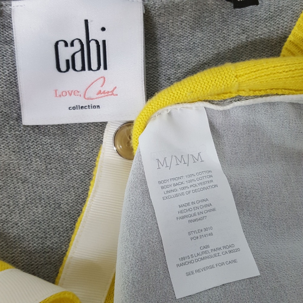 **NFS** {CAbi} #3010 Belle Yellow Cardigan M - Picture 8 of 8